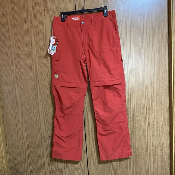NWT Fjallraven Women’s 38 Karla Zip Off Hiking Pants Red Sample - Picture 1 of 8